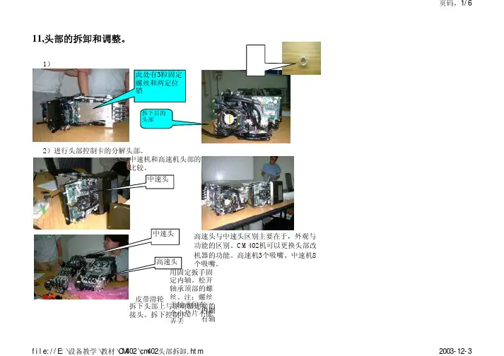 CM402头部拆卸