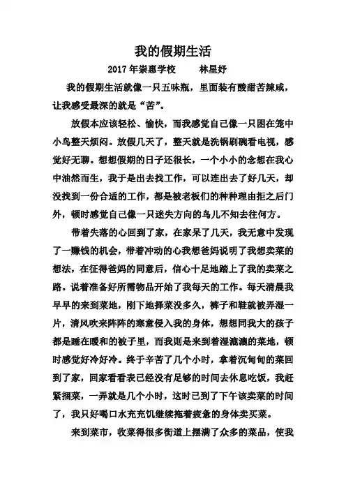 我的假期生活