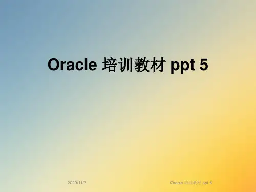 Oracle 培训教材 ppt 5
