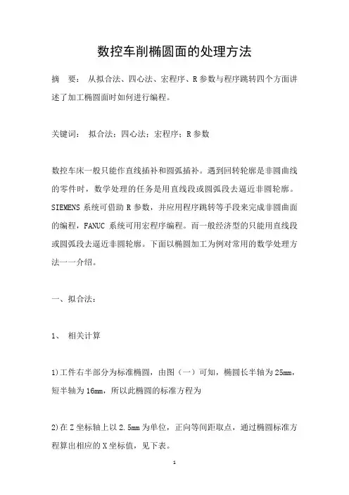 数控车削椭圆面的处理方法