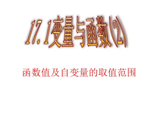 函数值及自变量的取值范围