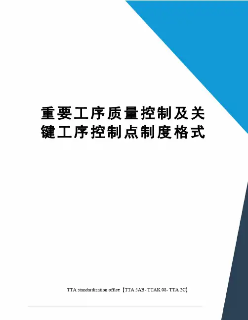 重要工序质量控制及关键工序控制点制度格式