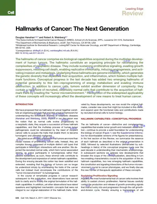 hallmarks of cancer-the next generation