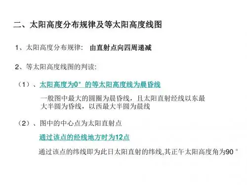 太阳高度专题 旧人教版
