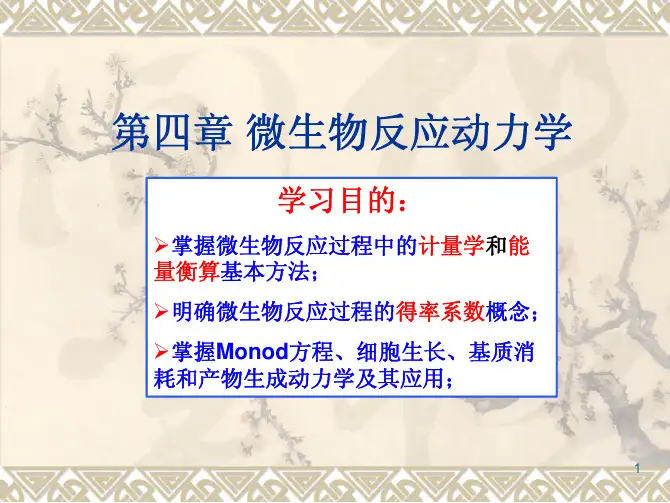 第四章  微生物反应动力学(简)