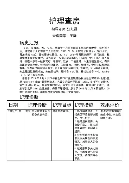 普外科王静的护理查房