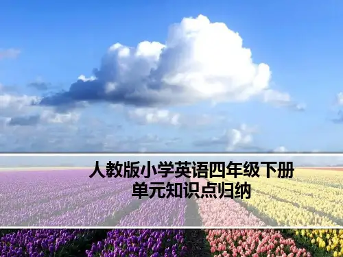 新版PEP小学英语四年级下册知识点ppt课件