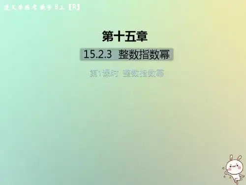 八年级数学上册 第十五章 分式 15.2 分式的运算 15.2.3 整数指数幂 第1课时 整数指数幂习题