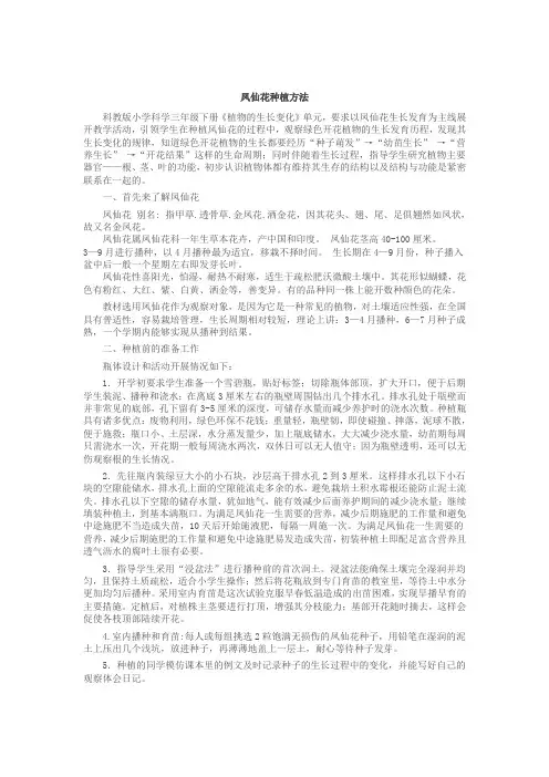 凤仙花种植方法
