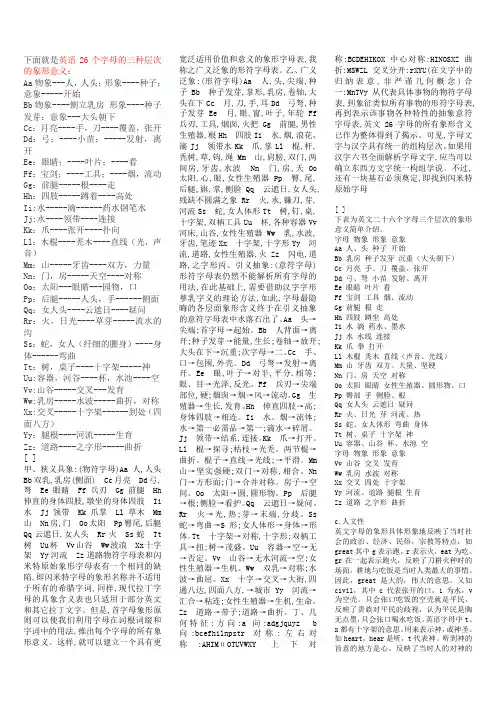英语字母的三种层次的象形意义