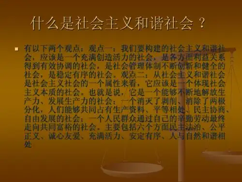 什么是社会主义和谐社会 ?