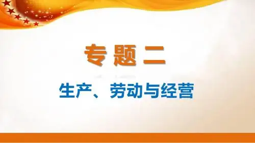 2017高考政治专题复习：专题二  生产  劳动与经营(共28张PPT)
