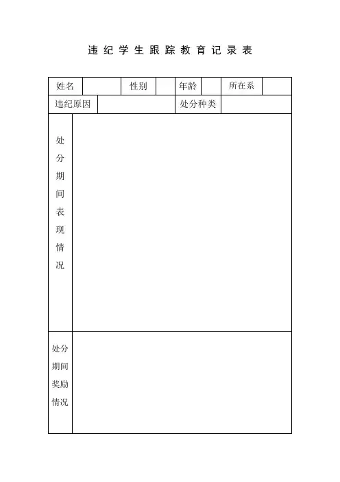 违纪学生跟踪教育记录表