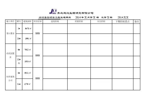 监理周报范本