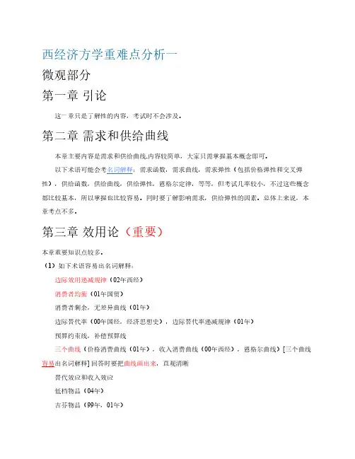 西方经济学重难点分析[1]