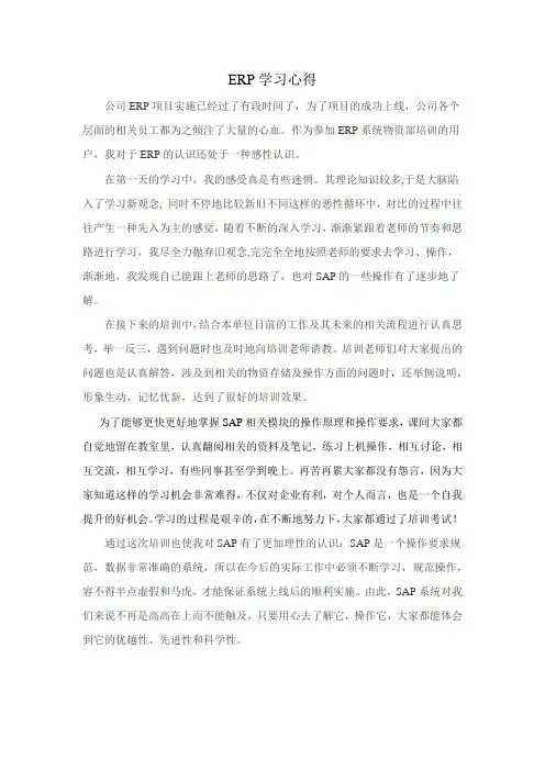 ERP学习心得