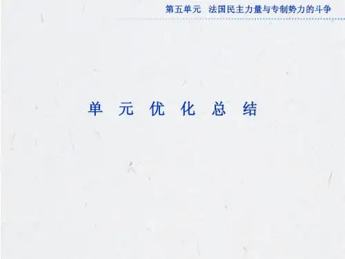 人教版历史选修2课件：第五单元单元优化总结