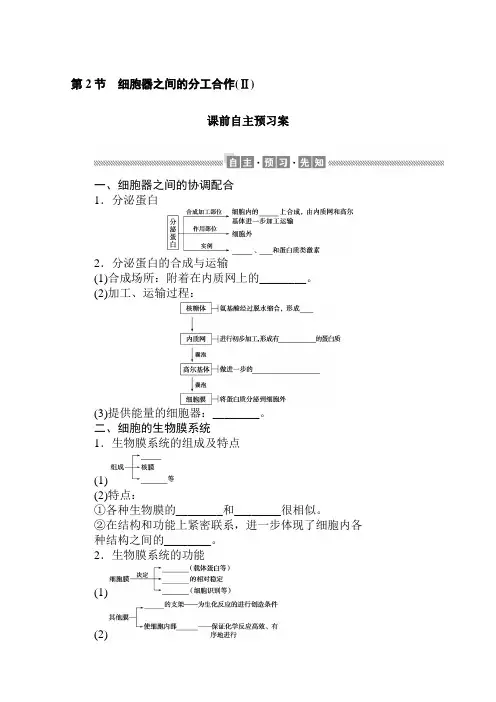 2020-2021学年高一生物新教材人教版必修1学案：第3章 第2节 细胞器之间的分工合作(Ⅱ)