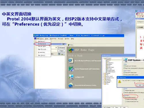 Protel DXP 2004 SP2中英文菜单切换
