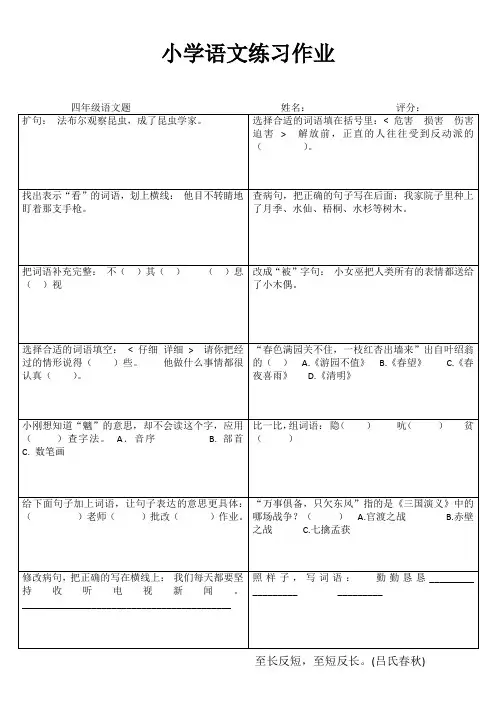 小学四年级语文强化训练II (78)