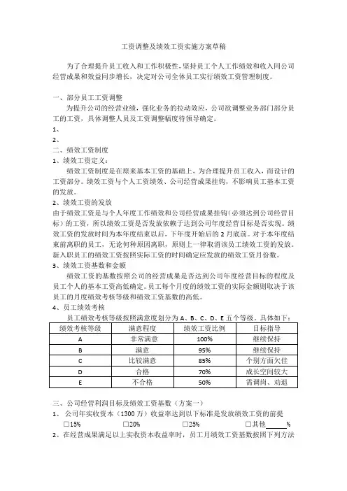 绩效工资管理制度