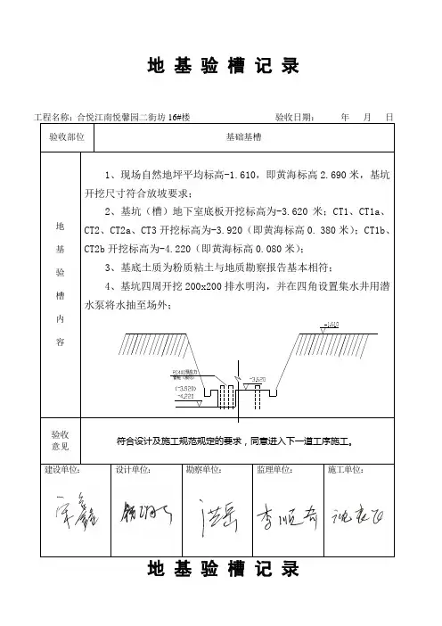 地基验槽记录 3