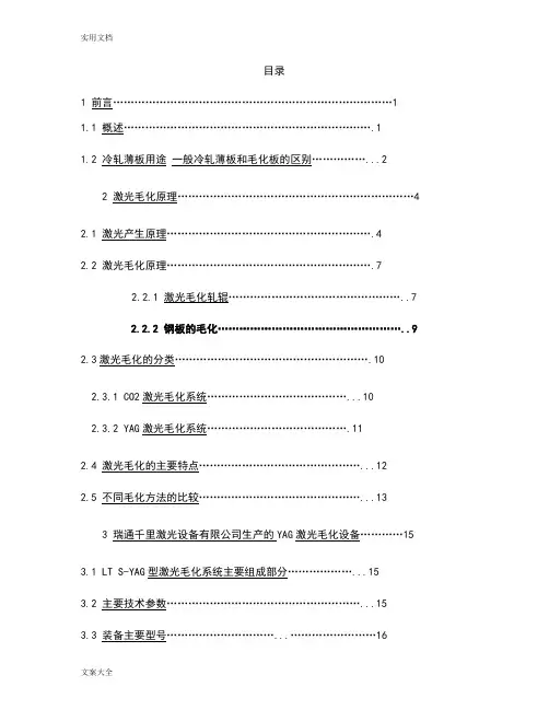 激光毛化原理及特点123讲解 2