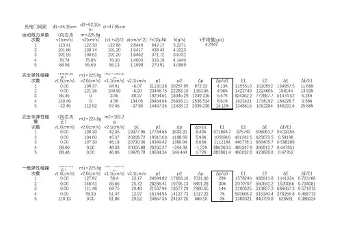 大学物理实验数据处理碰撞实验
