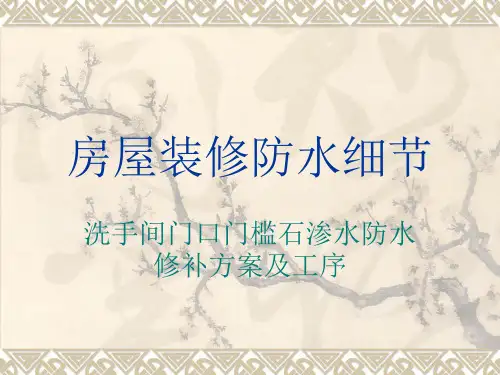房屋装修门槛石渗水防水修补细节