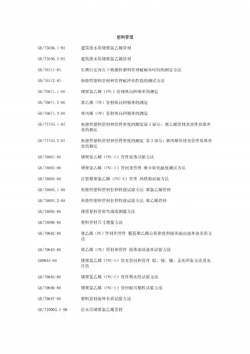 PE管道标准