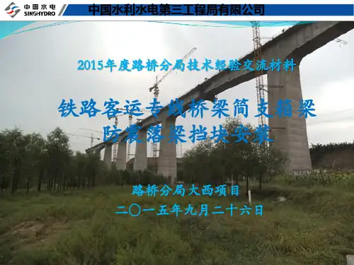 铁路客运专线桥梁简支箱梁防震落梁挡块安装