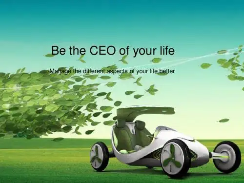 Be the CEO of your life1