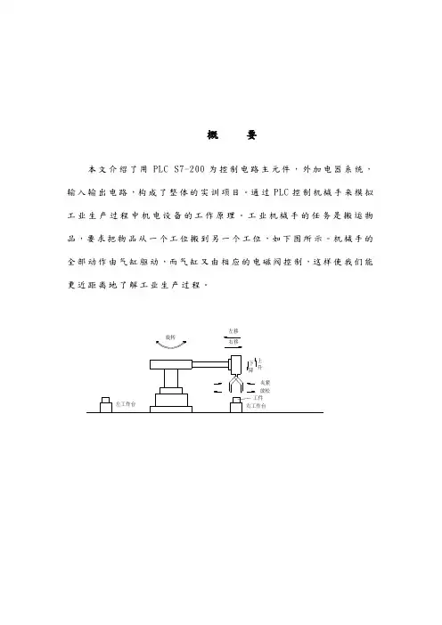 基于西门子S7_200PLC控制的机械手项目技术报告