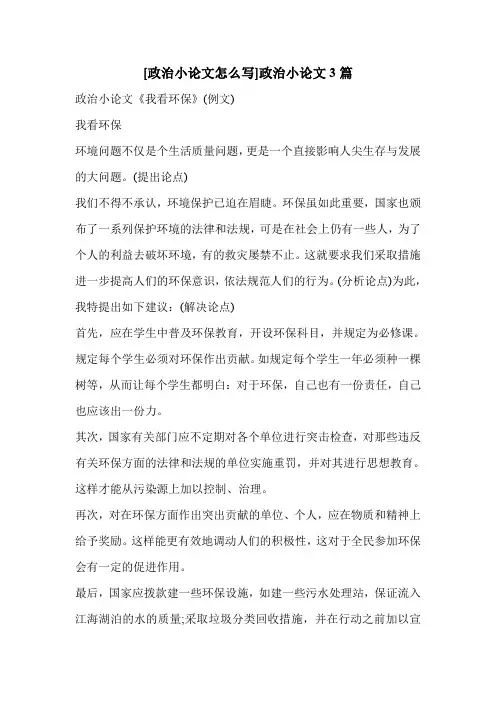 [政治小论文怎么写]政治小论文3篇