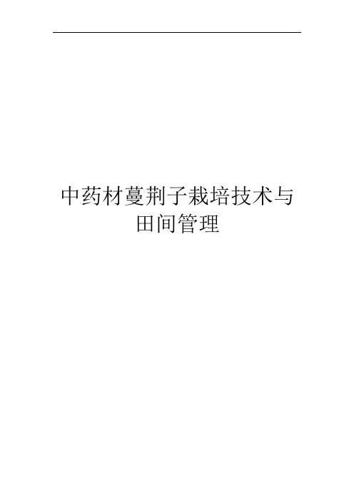 中药材蔓荆子栽培技术与田间管理