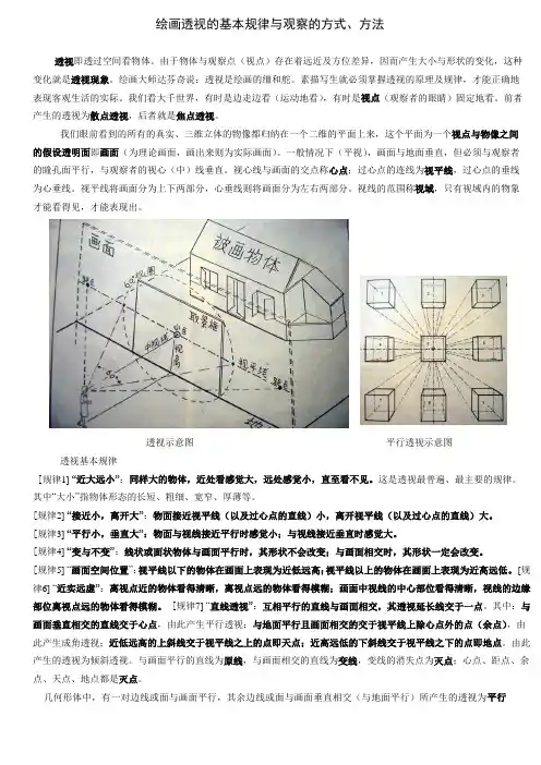 高一绘画透视的基本规律