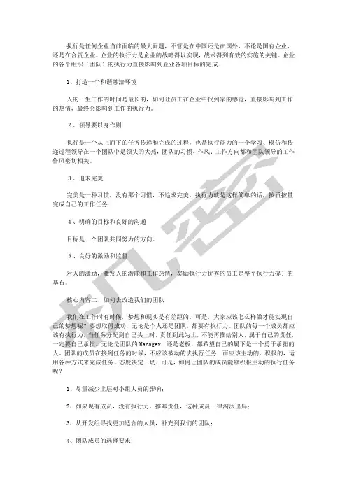 执行是任何企业当前面临的最大问题