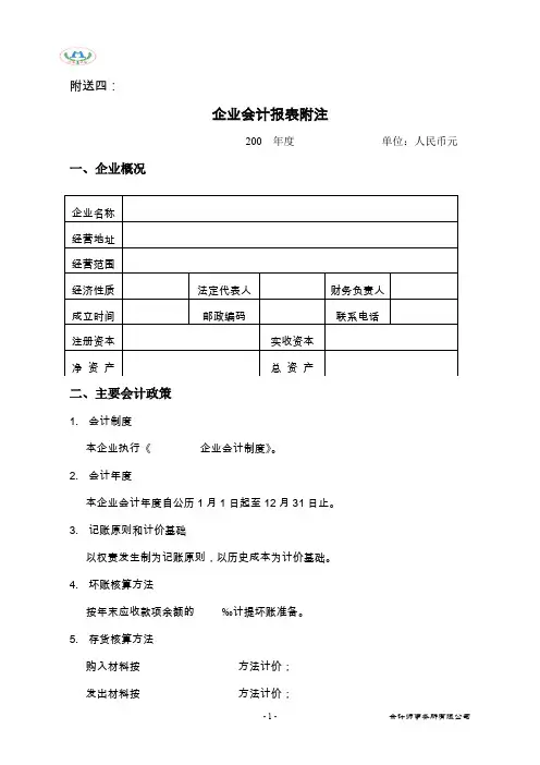 审计报告附注(中小型).doc