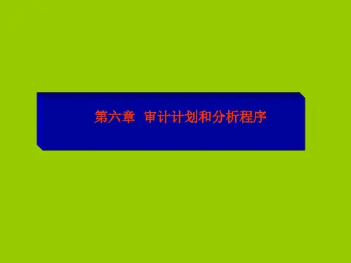 第六章 审计计划和分析程序