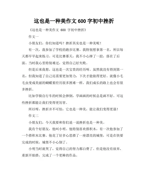 这也是一种美作文600字初中挫折