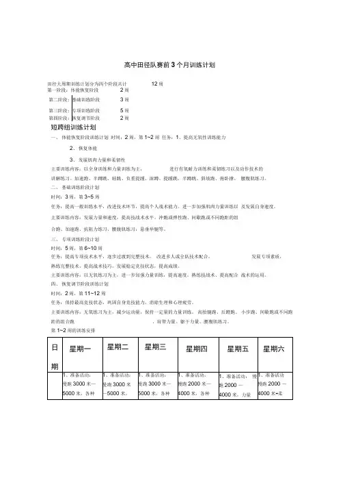 田径训练计划.
