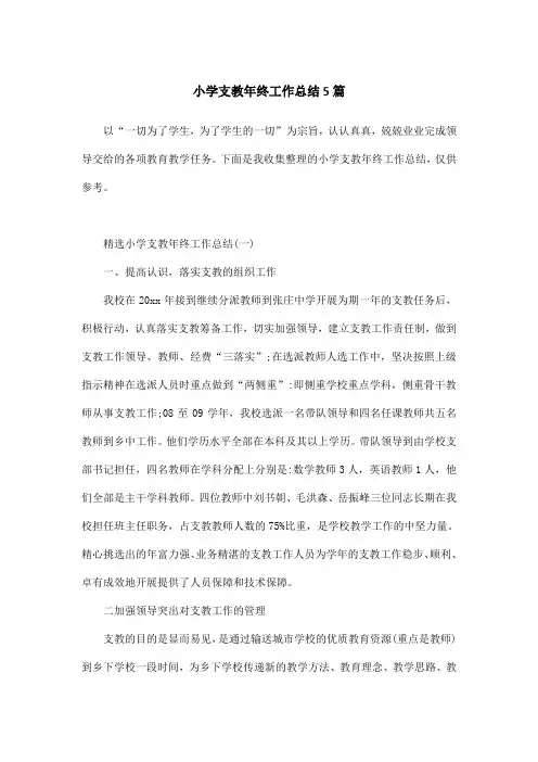 小学支教年终工作总结5篇