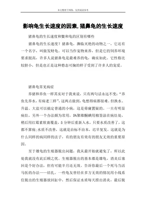 影响龟生长速度的因素,猪鼻龟的生长速度