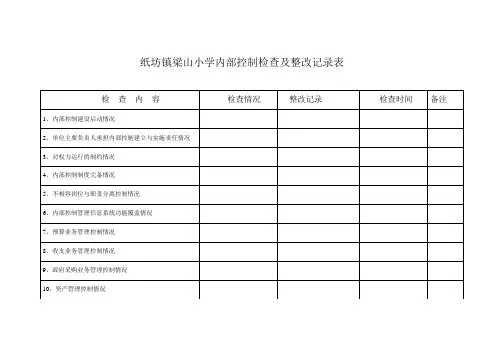 内部控制检查及整改记录表