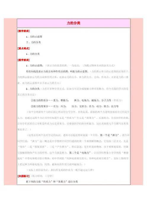 高一物理力的分类