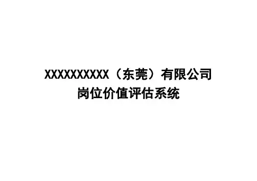 岗位价值评估系统-量表方案