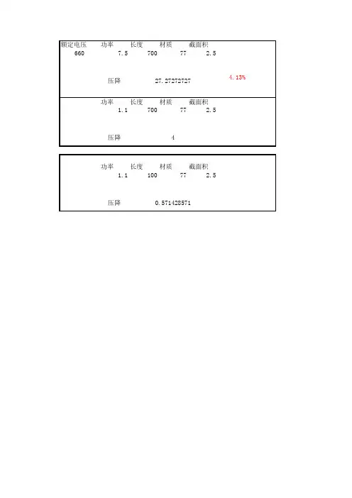 电缆压降计算