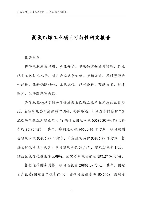 聚氯乙烯工业项目可行性研究报告