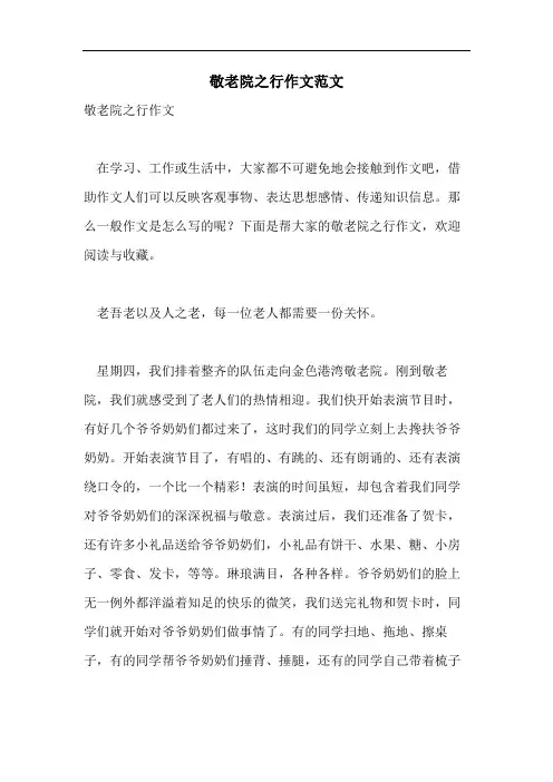 敬老院之行作文范文