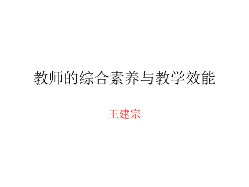 教师的综合素养与教学效能